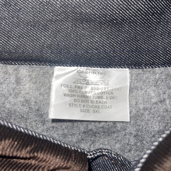 Charm Tex Jail Supplies Denim Jacket Mens 5XL Lined Heavy Field Chore Barn Coat - Picture 4 of 16